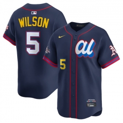 Men American League 5 Jacob Wilson Navy 2025 All Star Edition Limited Stitched Baseball Jersey