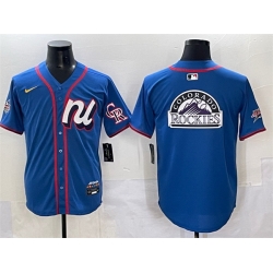 Men National League Colorado Rockies Team Big Logo Blue 2025 All Star Edition Limited Stitched Baseball Jersey