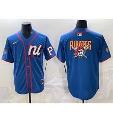Men National League Pittsburgh Pirates Team Big Logo Blue 2025 All Star Edition Limited Stitched Baseball Jersey