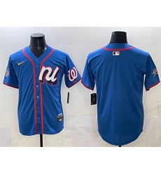 Men National League Washington Nationals Blank Blue 2025 All Star Edition Limited Stitched Baseball Jersey