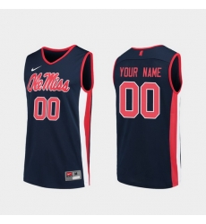Men Women Youth Toddler Ole Miss Rebels Custom Navy Replica College Basketball Jersey