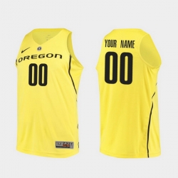 Men Women Youth Toddler Oregon Ducks Custom Yellow Authentic College Basketball Jersey