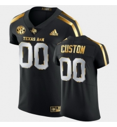 Men Women Youth Toddler Texas A&M Aggies Custom Golden Edition Black Authentic Jersey