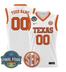 Men Women Youth Texas Longhorns Active Player Custom White 2025 Sec WoMen Women Youth   Final Four Patch Lightweight Stitched Basketball Jersey