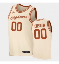 Men Women Youth Toddler Texas Longhorns Custom Retro Limited Cream Replica Jersey