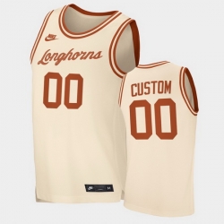 Men Women Youth Toddler Texas Longhorns Custom Retro Limited Cream Replica Jersey