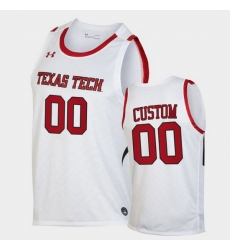 Men Women Youth Toddler Texas Tech Red Raiders Custom Replica White Basketball 2020 21 Jersey