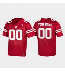 Men Women Youth Toddler Wisconsin Badgers Custom 00 Red Replica Football Jersey