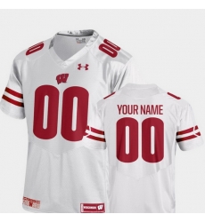 Men Women Youth Toddler Wisconsin Badgers Custom 00 White College Football 2018 Replica Jersey