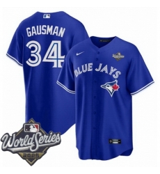 Men Toronto Blue Jays 34 Kevin Gausman Royal Cool Base Stitched Baseball Jersey