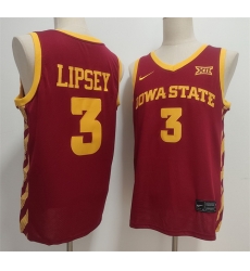 Men Iowa State Cyclones 3 Tamin Lipsey Maroon Stitched Jersey