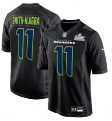 Jaxon Smith-Njigba Seattle Seahawks Nike Super Bowl LX Patch Carbon Fashion Game Jersey Black
