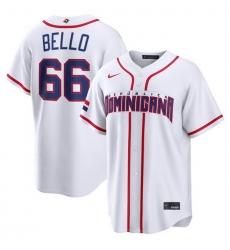 Men Dominican Republic Baseball  66 Brayan Bello White 2026 World Baseball Classic Home Stadium Stitched Jersey