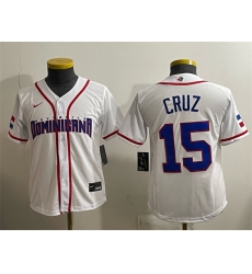 Women Dominican Republic Baseball 15 Oneil Cruz White 2026 World Baseball Classic Home Stadium Stitched Baseball Jersey Run Small Women Dominican Republic Baseball 15 Oneil Cruz White 2026 World Baseball Classic Home Stadium Stitched Baseball Jersey Run Small