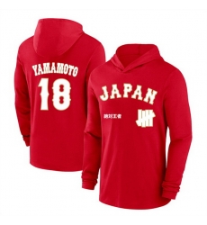 Men Japan Baseball  18 Yoshinobu Yamamoto Red 2026 World Baseball Classic Club Hoodie