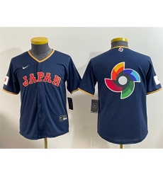 Youth Japan Baseball Navy 2026 World Baseball Classic Big Logo Road Stadium Stitched Baseball Jersey Youth Japan Baseball Navy 2026 World Baseball Classic Big Logo Road Stadium Stitched Baseball Jersey