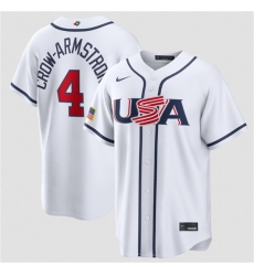 Men USA Baseball  4 Pete Crow Armstrong White 2026 World Baseball Classic Home Stadium Stitched Jersey