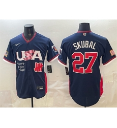 Men USA Baseball x Undefeated 27 Tarik Skubal Navy 2026 World Baseball Classic Stadium Stitched Jersey Men USA Baseball x Undefeated 27 Tarik Skubal Navy 2026 World Baseball Classic Stadium Stitched Jersey