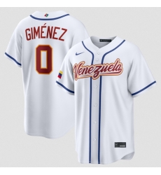 Men Venezuela Baseball  0 Andres Gimenez White 2026 World Baseball Classic Home Stadium Stitched Jersey