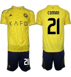 Men Al Nassr 2026 Soccer Jerseys Yellow #21 COMAN Men Al Nassr 2026 Soccer Jerseys Yellow #21 COMAN