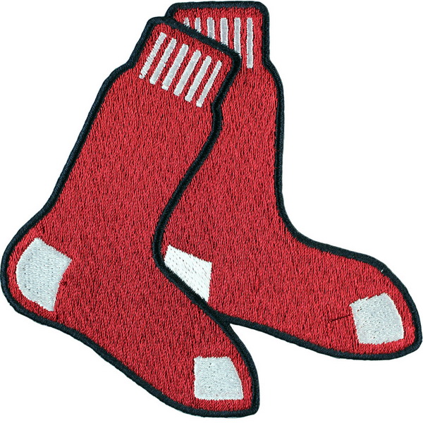 Youth  Boston Red Sox Hanging Socks With Blue Border Sleeve Jersey Patch Biaog